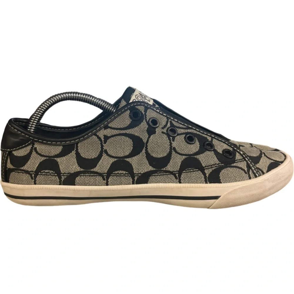 Coach BEV Black Monogram Laceless Slip-On Sneaker Size 9 B - Picture 4 of 9